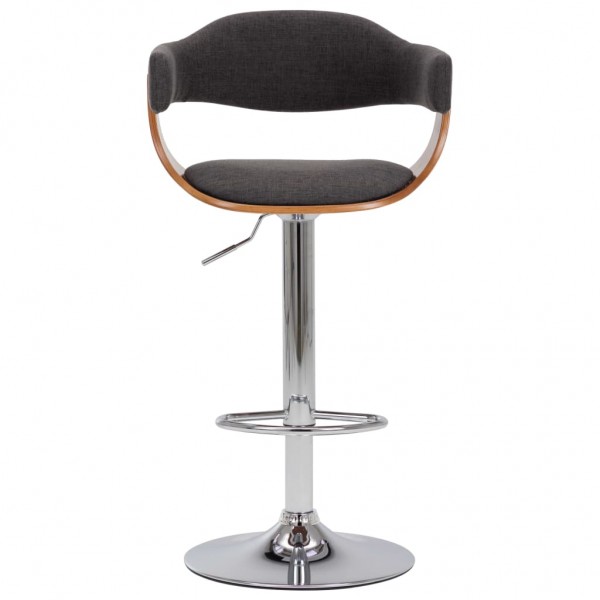 Bancos de bar 2 pcs madeira curvada e tecido cinzento M 3