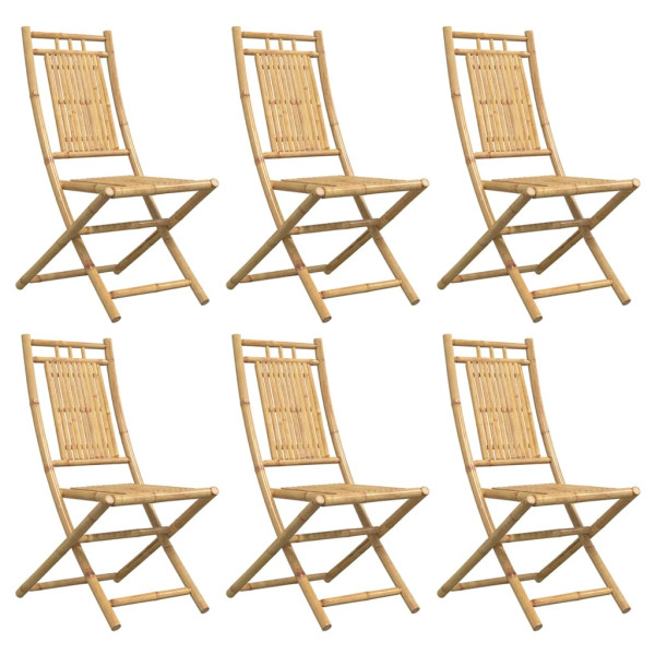 Cadeiras de jardim dobráveis 6 pcs 46x66x99 cm bambu M 4