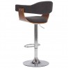 Bancos de bar 2 pcs madeira curvada e tecido cinzento 5