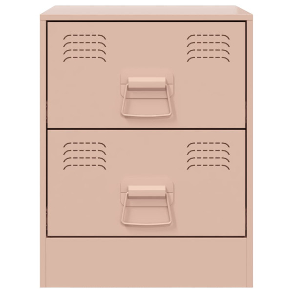 Mesas de cabeceira 2 pcs 34.5x39x44 cm aço rosa M 5