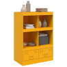 Aparador alto 67x39x95 cm aço amarelo mostarda 4
