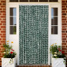 Cortina anti-insetos 118x220 cm chenille verde e branco 1