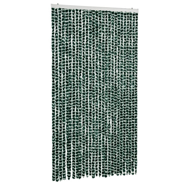 Cortina anti-insetos 118x220 cm chenille verde e branco M 2