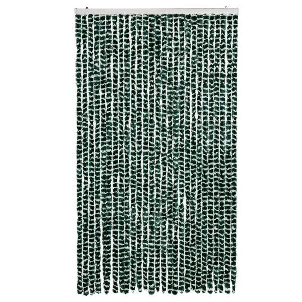 Cortina anti-insetos 118x220 cm chenille verde e branco M 3
