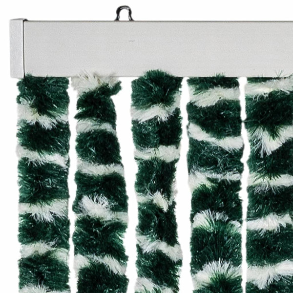 Cortina anti-insetos 118x220 cm chenille verde e branco M 4