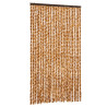 Cortina antimoscas chenilla ocre y blanco 118x220 cm 2