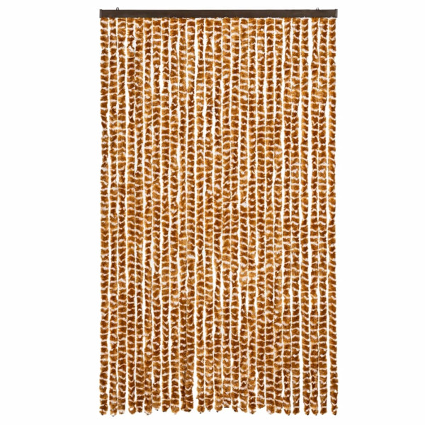 Cortina antimoscas chenilla ocre y blanco 118x220 cm M 3