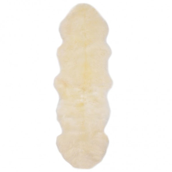 Alfombra de piel de oveja blanco 60x180 cm D