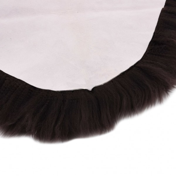 Alfombra de piel de oveja marrón 60x180 cm M 4