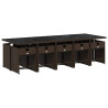 Set comedor de jardín 11 pzas y cojines ratán sintético marrón 3