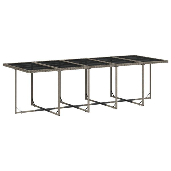 Set comedor de jardín con cojines 13 pzas ratán sintético gris M 4