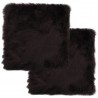 Cojines de sillas 2 uds piel de oveja auténtica marrón 40x40 cm 1