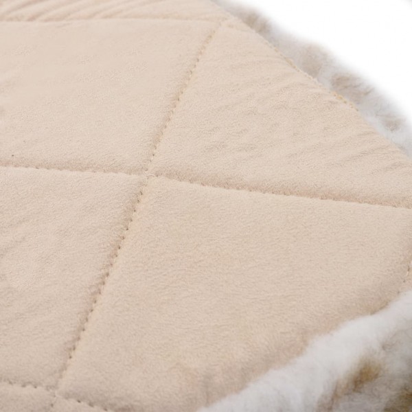 Cojines de sillas 2 uds piel oveja real marrón mezcla 40x40 cm M 5