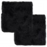 Almofadas cadeira 2 pcs 40x40cm pele carneiro cinzento-escuro 1
