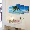 Set decorativo de lienzos para pared playa con palmera 200 x 100 cm 2