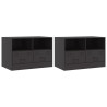 Muebles para TV 2 unidades acero negro 67x39x44 cm 2