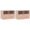Muebles para TV 2 unidades acero rosa 67x39x44 cm 2