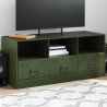 Mueble de TV de acero verde oliva 99x39x44 cm 1