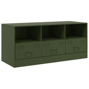 Mueble de TV de acero verde oliva 99x39x44 cm H