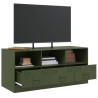 Mueble de TV de acero verde oliva 99x39x44 cm 5