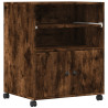 Soporte para impresora con ruedas roble ahumado 60x48x74 cm 2