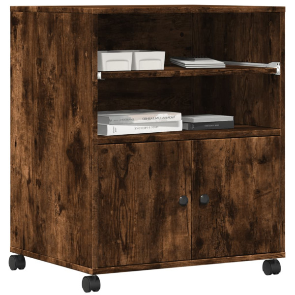 Soporte para impresora con ruedas roble ahumado 60x48x74 cm M 4