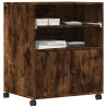Soporte para impresora con ruedas roble ahumado 60x48x74 cm 4