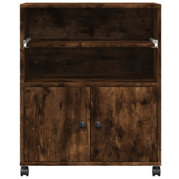 Soporte para impresora con ruedas roble ahumado 60x48x74 cm M 5