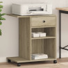 Soporte para impresora con ruedas roble Sonoma 60x40x68.5 cm 1