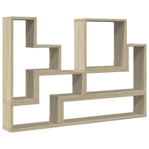 Estantería de pared madera ingeniería roble Sonoma 96x12x64 cm H