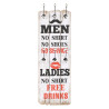 Perchero de pared MEN LADIES con 6 ganchos 120x40 cm 2