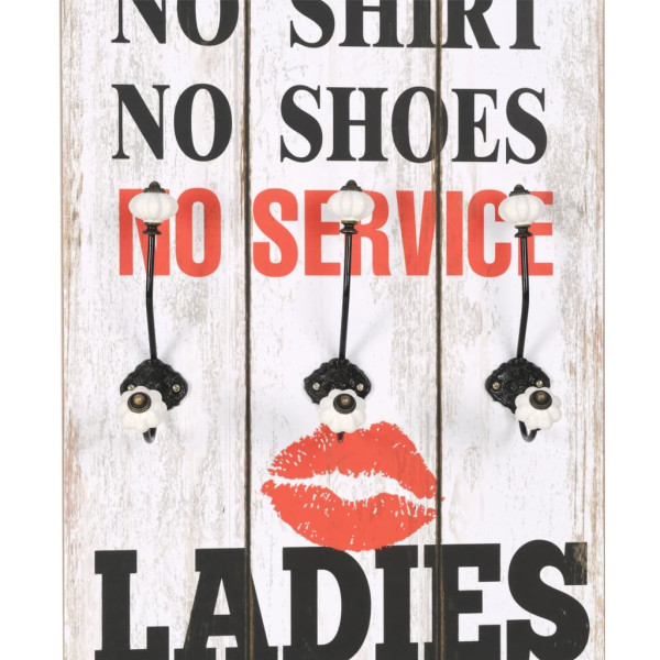 Perchero de pared MEN LADIES con 6 ganchos 120x40 cm M 4