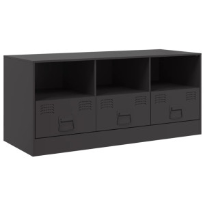 Mueble para TV de acero negro 99x39x44 cm H