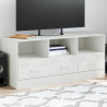 Mueble para TV de acero blanco 99x39x44 cm 1