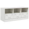 Mueble para TV de acero blanco 99x39x44 cm 2