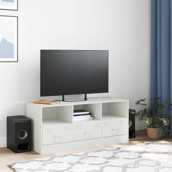 Mueble para TV de acero blanco 99x39x44 cm M 3