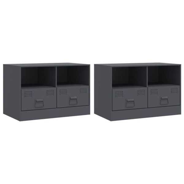 Móveis de TV 2 pcs 67x39x44 cm aço antracite M 2