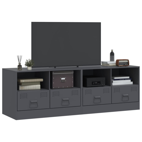 Muebles para TV 2 unidades acero gris antracita 67x39x44 cm M 3