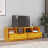 Muebles para TV 2 unidades acero amarillo mostaza 67x39x44 cm 1