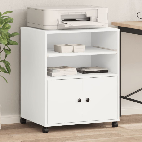 Soporte para impresora con ruedas blanco 60x48x74 cm D