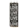 Perchero de pared LOVE LIFE con 6 ganchos 120x40 cm 2