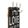 Perchero de pared LOVE LIFE con 6 ganchos 120x40 cm 3