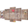 Set decorativo de lienzos para pared Home sweet home 200x100cm 1