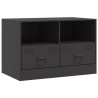Mueble para TV de acero negro 67x39x44 cm 2