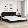 Cama com colchão 180x200 cm couro artificial preto 3