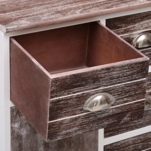 Aparador com 10 gavetas 113x30x79 cm madeira castanho H