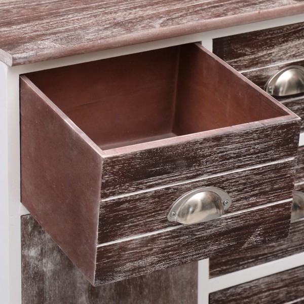 Aparador com 10 gavetas 113x30x79 cm madeira castanho M 2