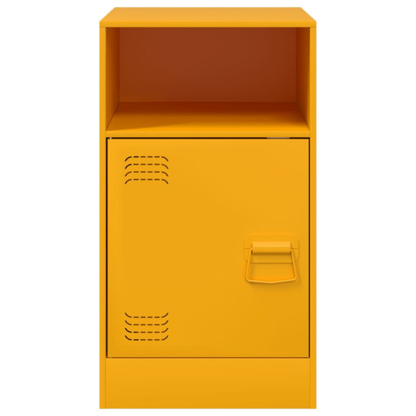 Mesitas de noche 2 uds acero amarillo mostaza 34.5x39x62 cm M 5