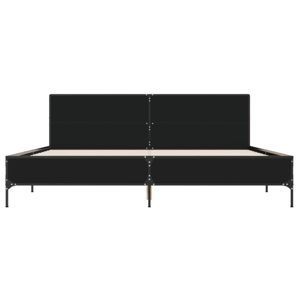 Estrutura de cama 200x200 cm derivados de madeira/metal preto M 4