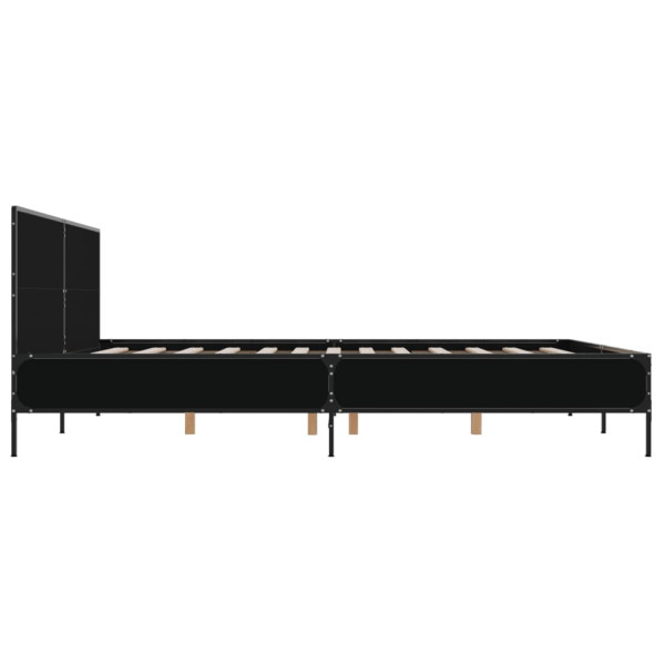 Estrutura de cama 200x200 cm derivados de madeira/metal preto M 5